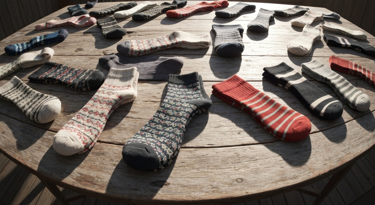 socks on a table